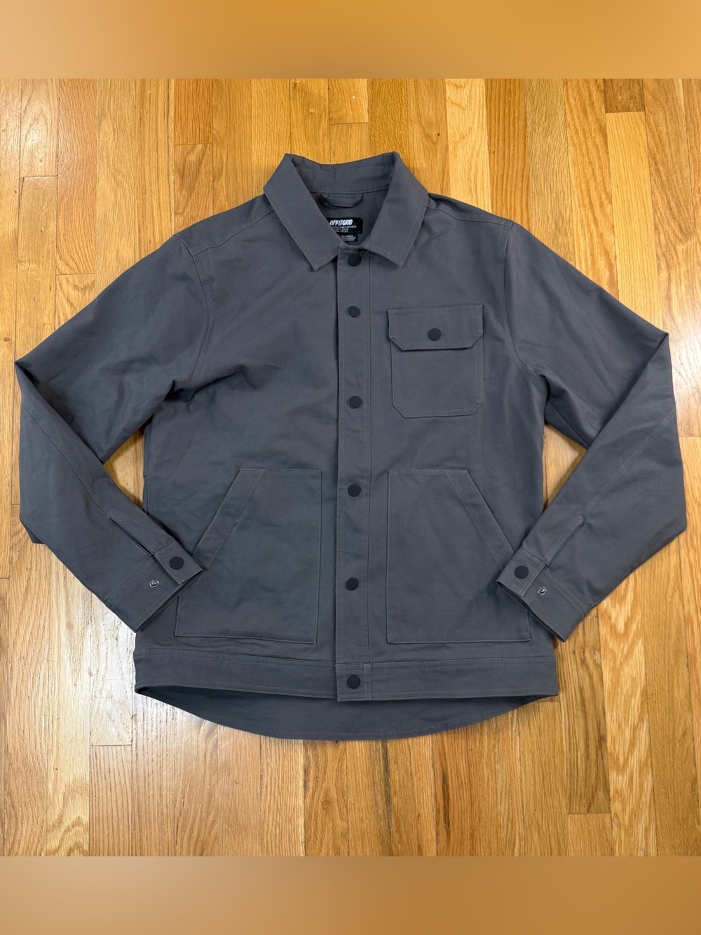 Off the Grid Men's Gray Stretch Canvas Utility Jacket (L)